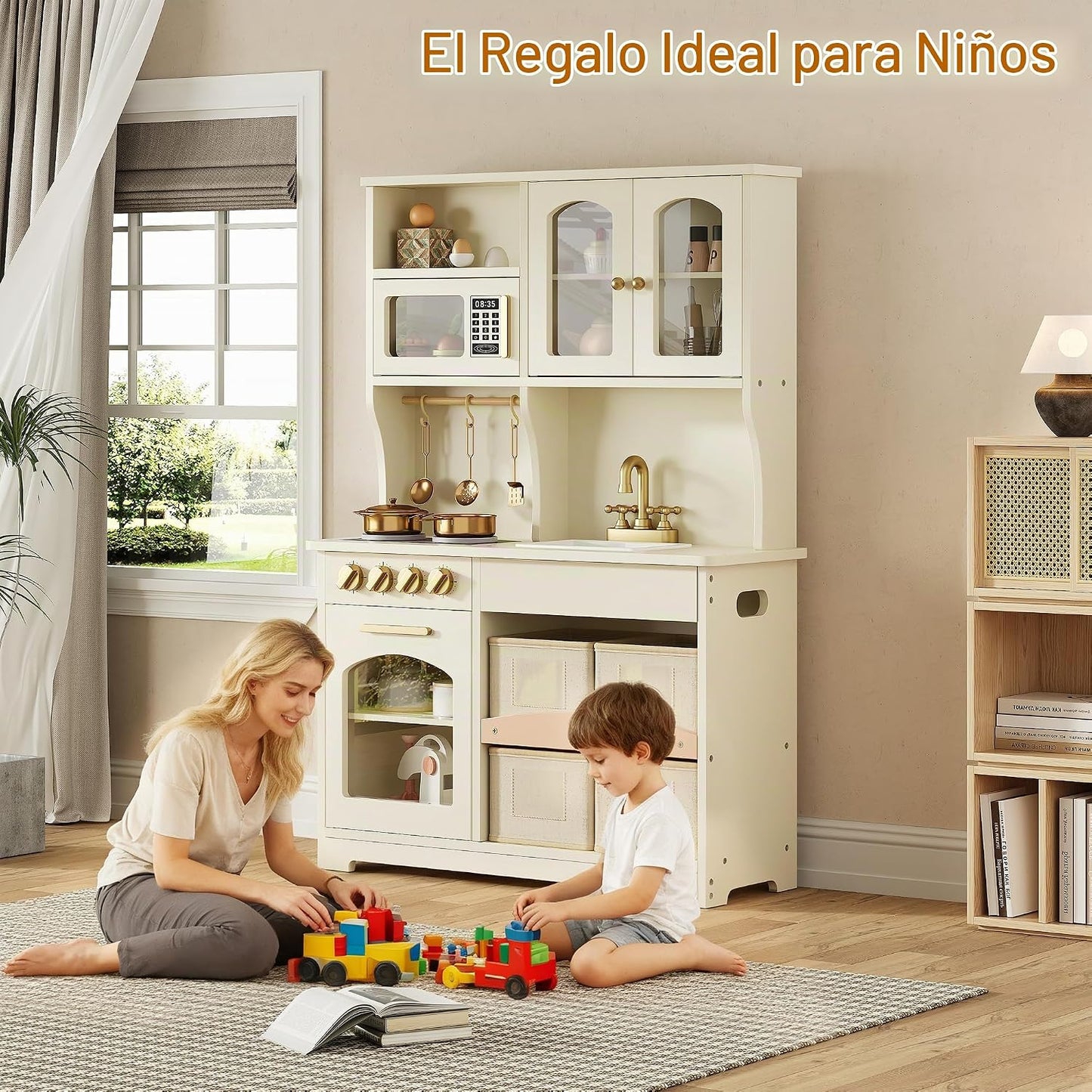 knoworld Cocina de Juego para Niños, Juego de Cocina de Madera con...