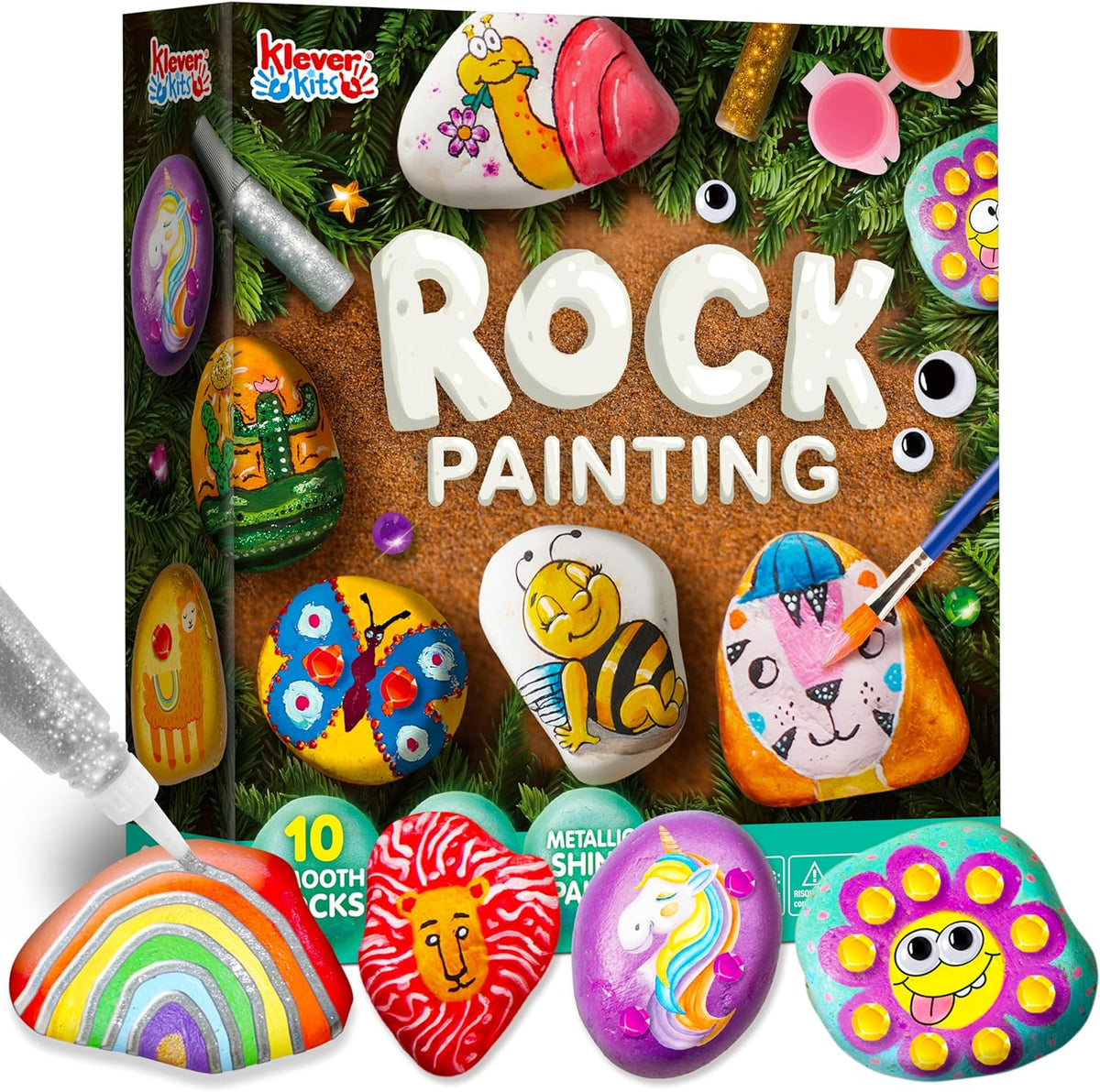 JOYIN Kit de pintura de roca para niños, artes y manualidades para...