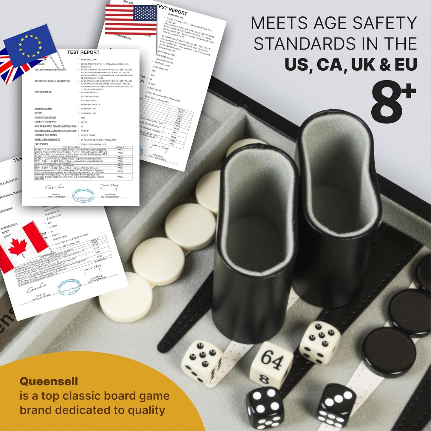 Juegos de backgammon para adultos \u2013 Juego de mesa de cuero PU...