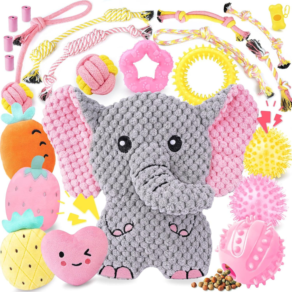 XIUGOAL Juguetes rosados para cachorros para el aburrimiento, paque...