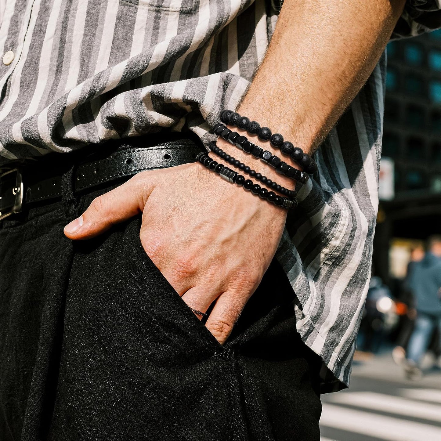 Lameybrt Juego de Pulseras para Hombre Multi - Ojo de Tigre\/Ágata...