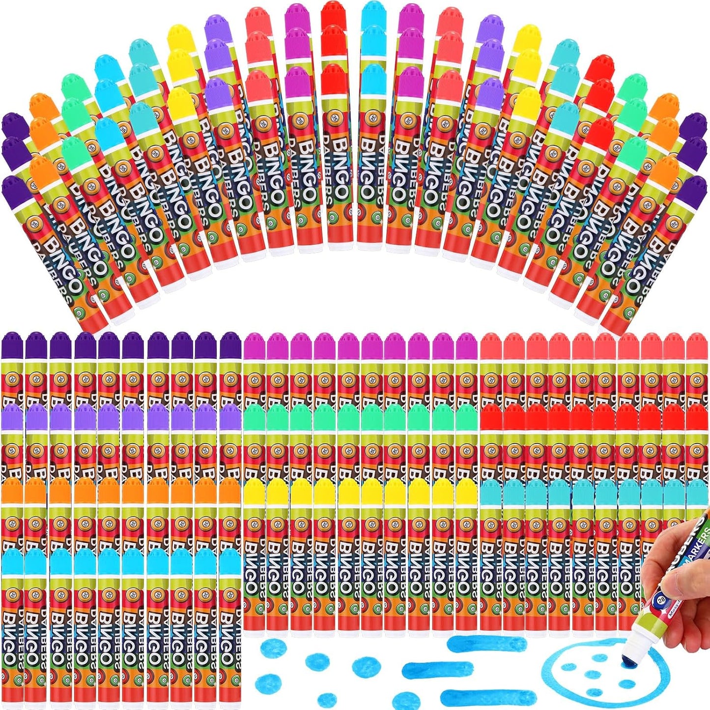 Crtiin Paquete de 160 marcadores de puntos de Bingo Daubers 10 colo...
