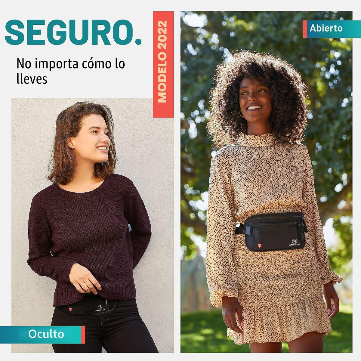 Conjunto de cinturón de viaje para el dinero, RFID, bloqueo de las...