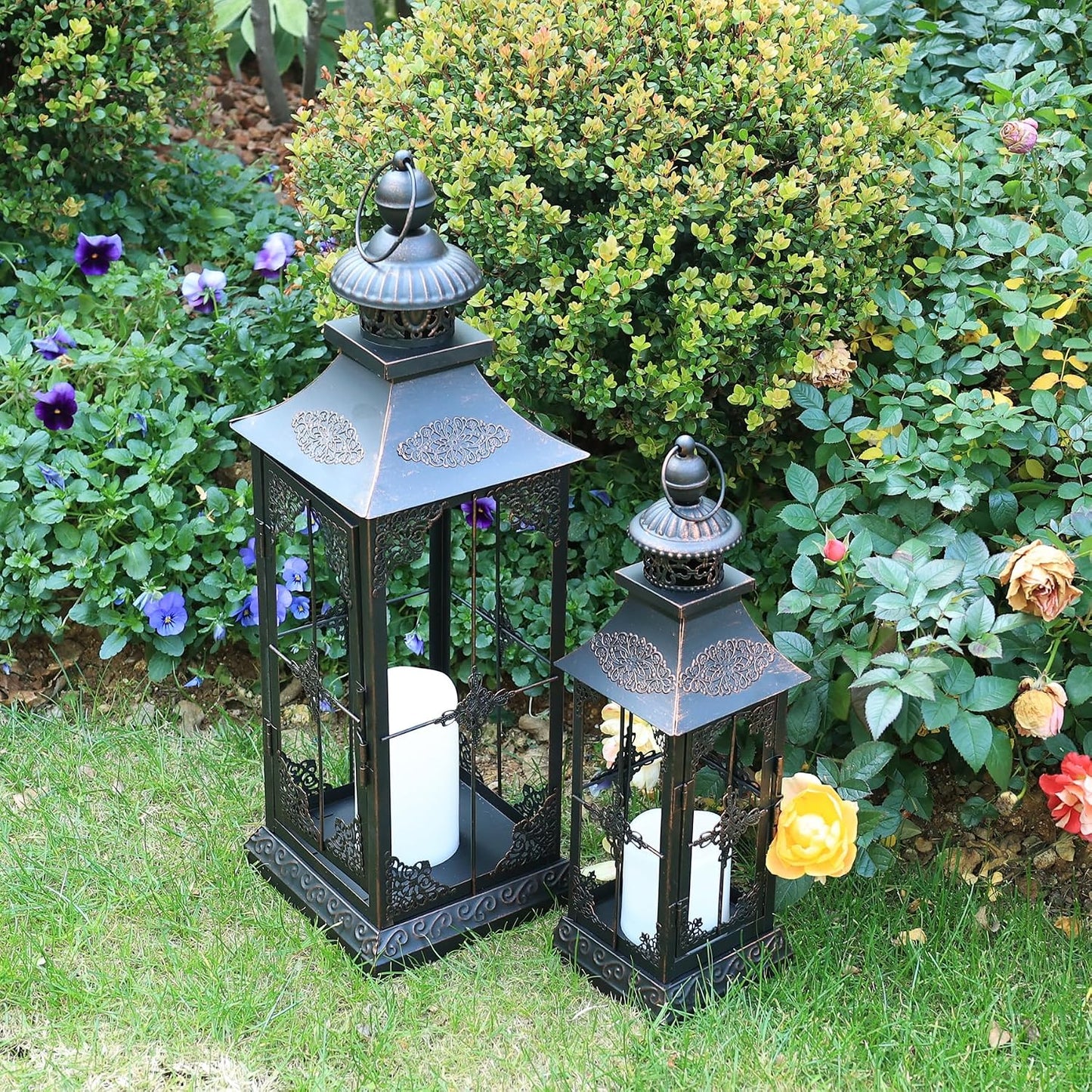 DECORKEY Faroles LED decorativos para exteriores e interiores, faro...