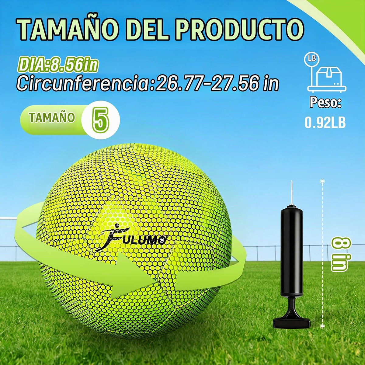 FULUMO Balón de fútbol que brilla en la oscuridad Tamaño 5\/Tamaño...