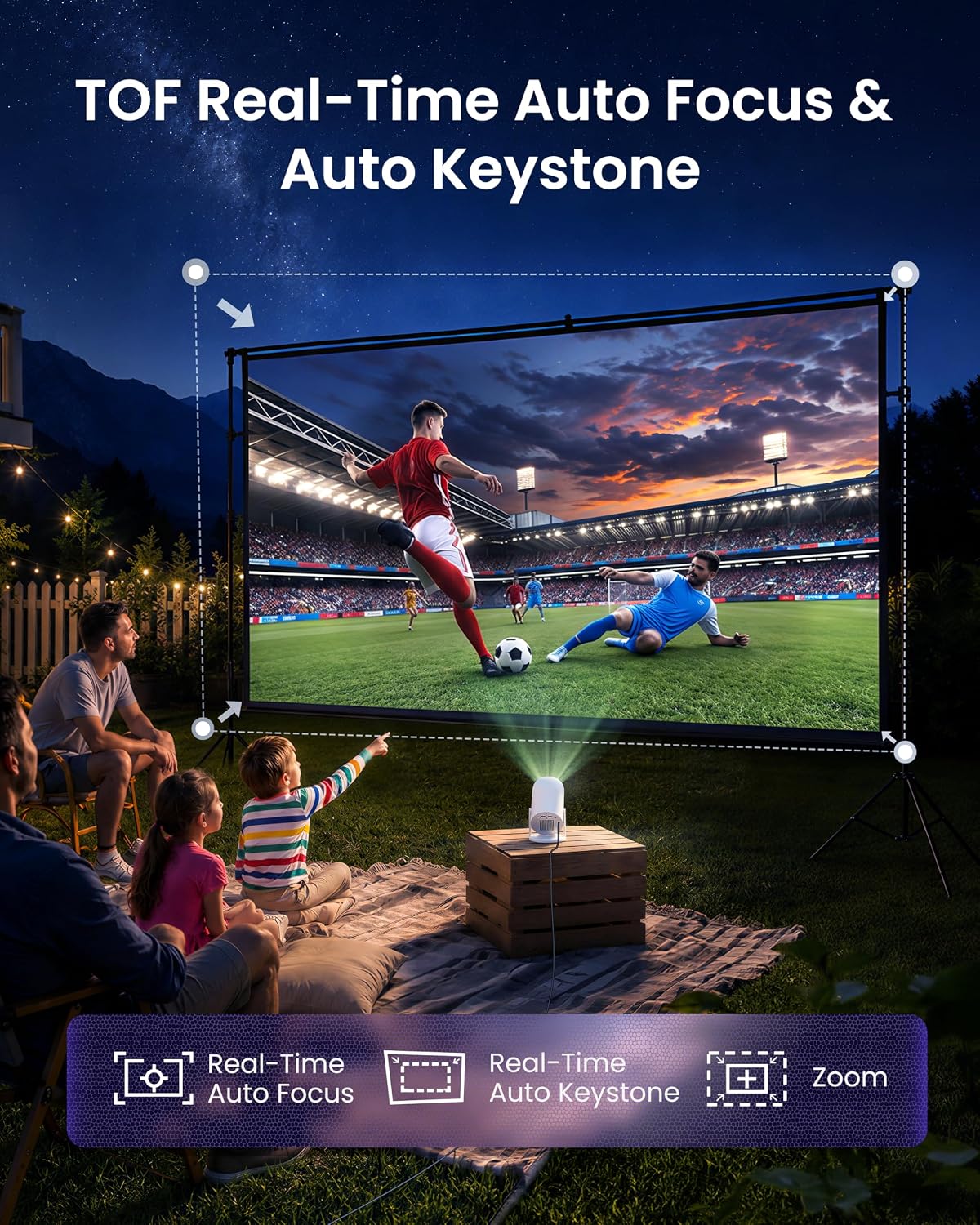 Boldever Roku TV 1080P FHD Mini proyector inteligente con Wi-Fi y B...
