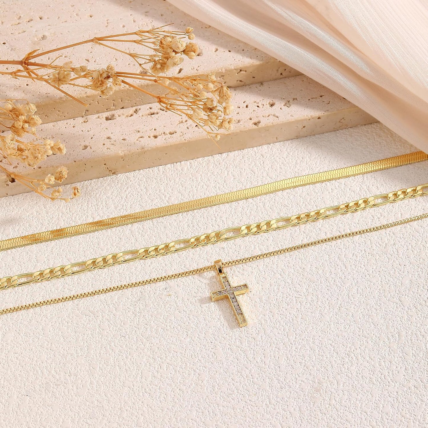 Remmocy Collar de Oro para Mujer Chapado en Oro de 14K Collar de Ba...