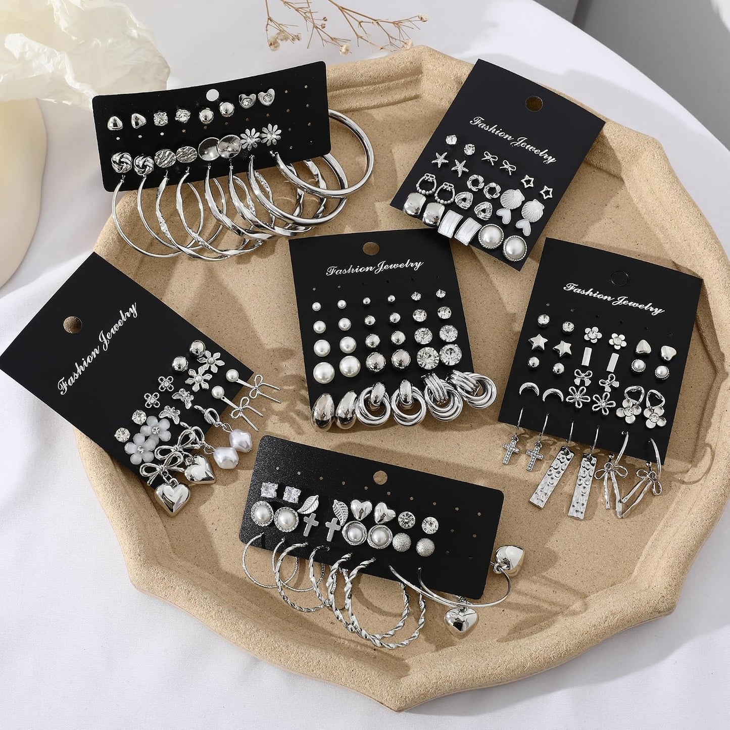 Juego de 75 Pares de Pendientes de Oro para Mujer, Pendientes de Ar...