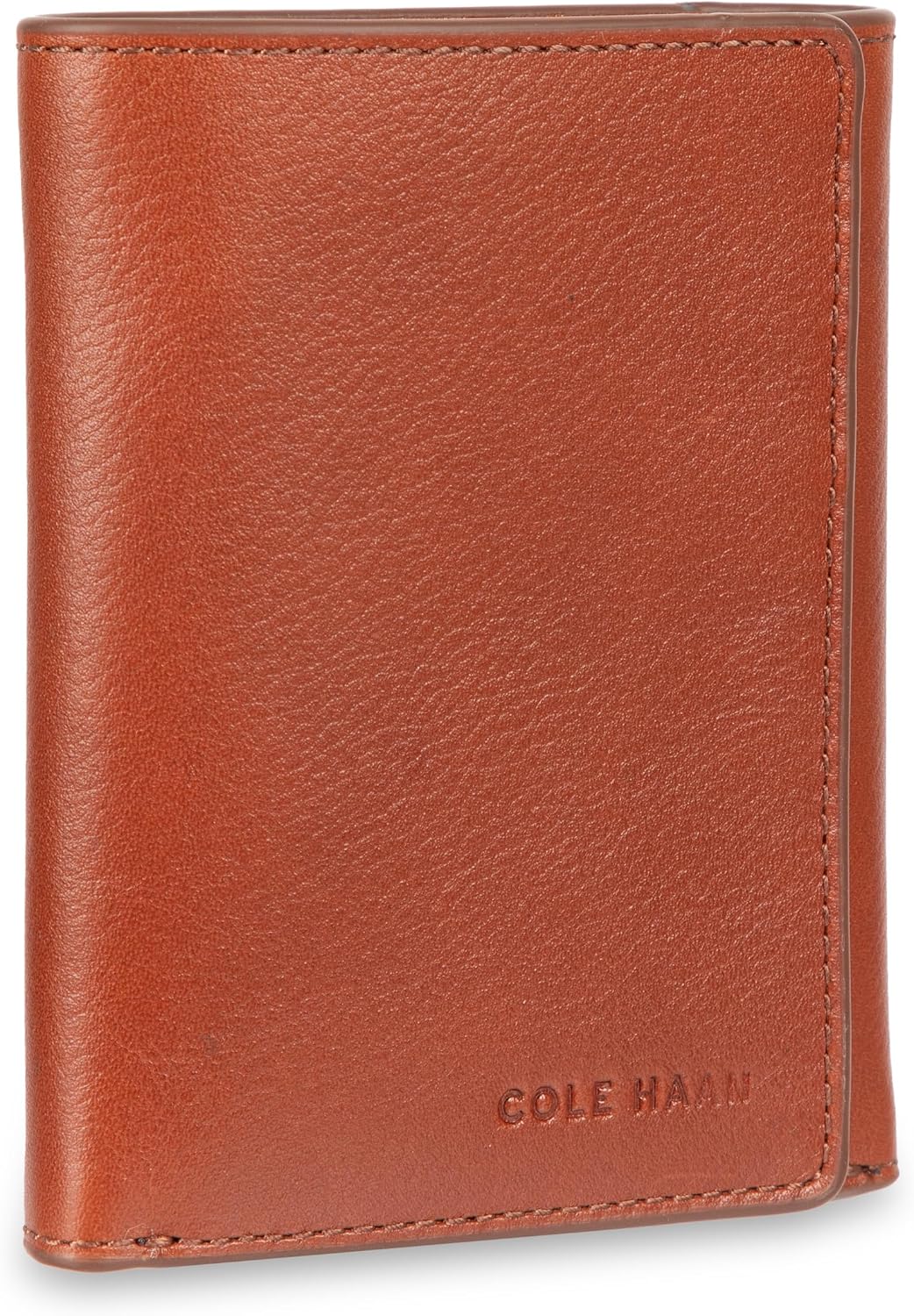Cole Haan Billetera compacta de cuero para hombre con triple pliegu...