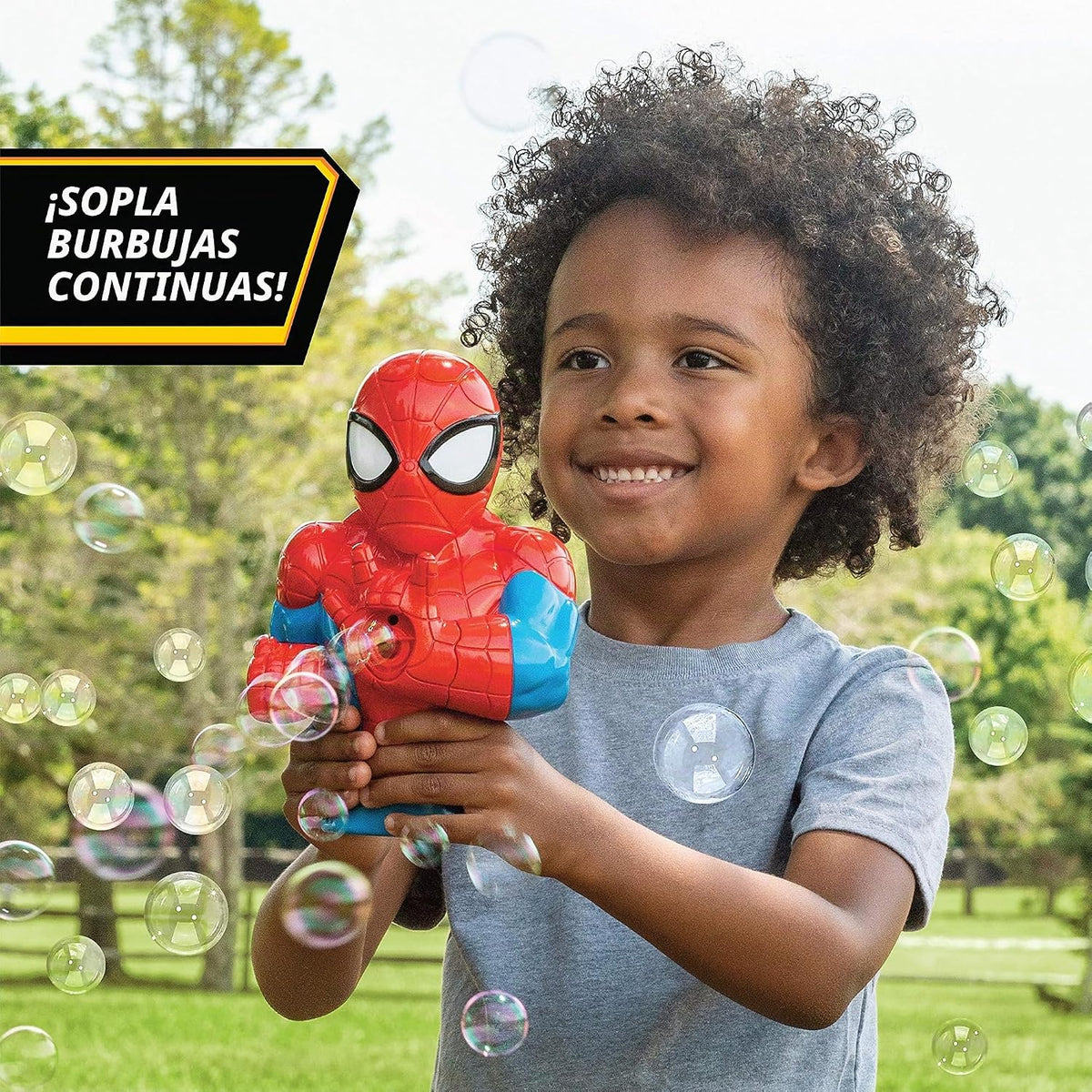 Little Kids Marvel Spider-Man - Máquina sopladora de burbujas de ac...