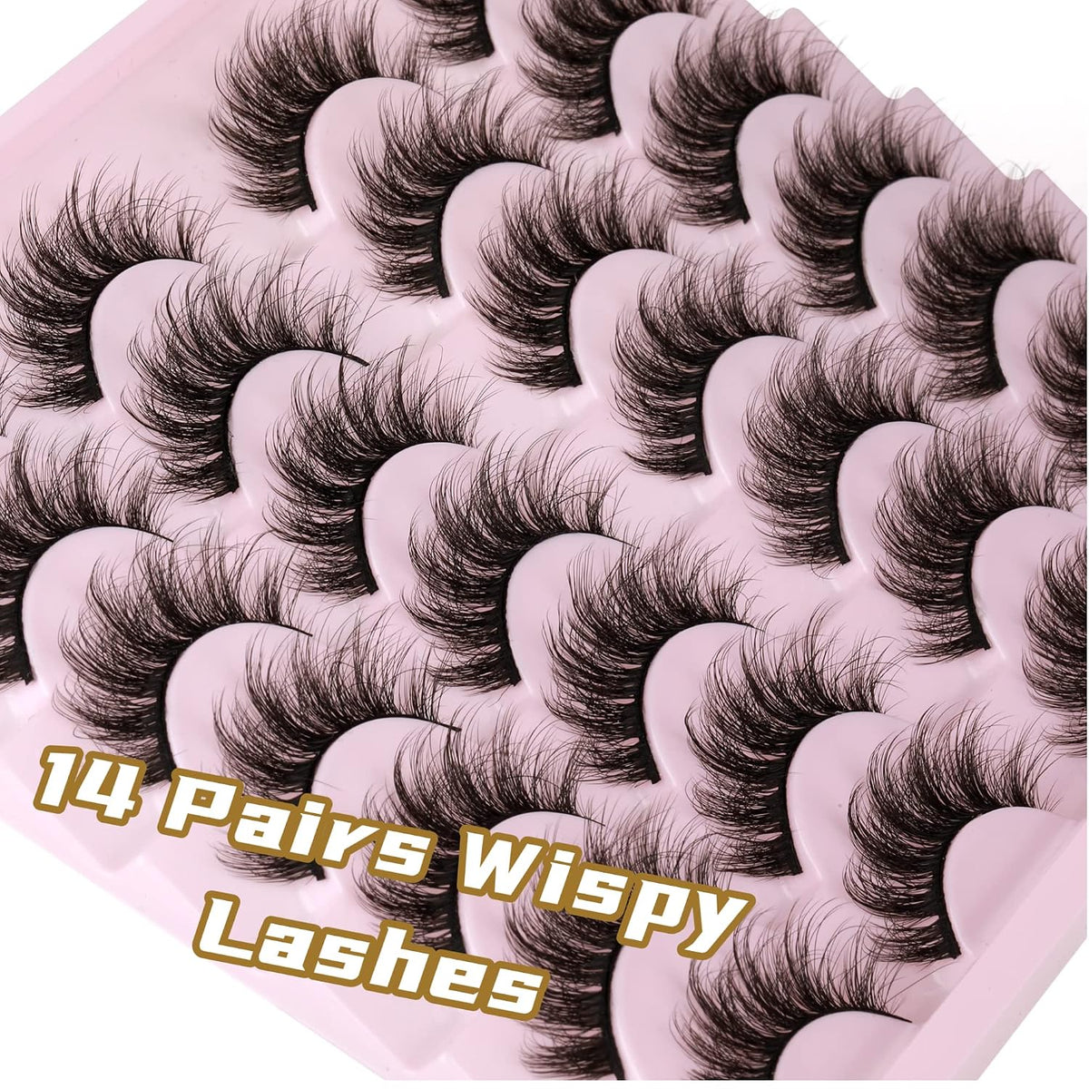 14 pares de pestañas postizas de visón Wispy, aspecto natural, volu...