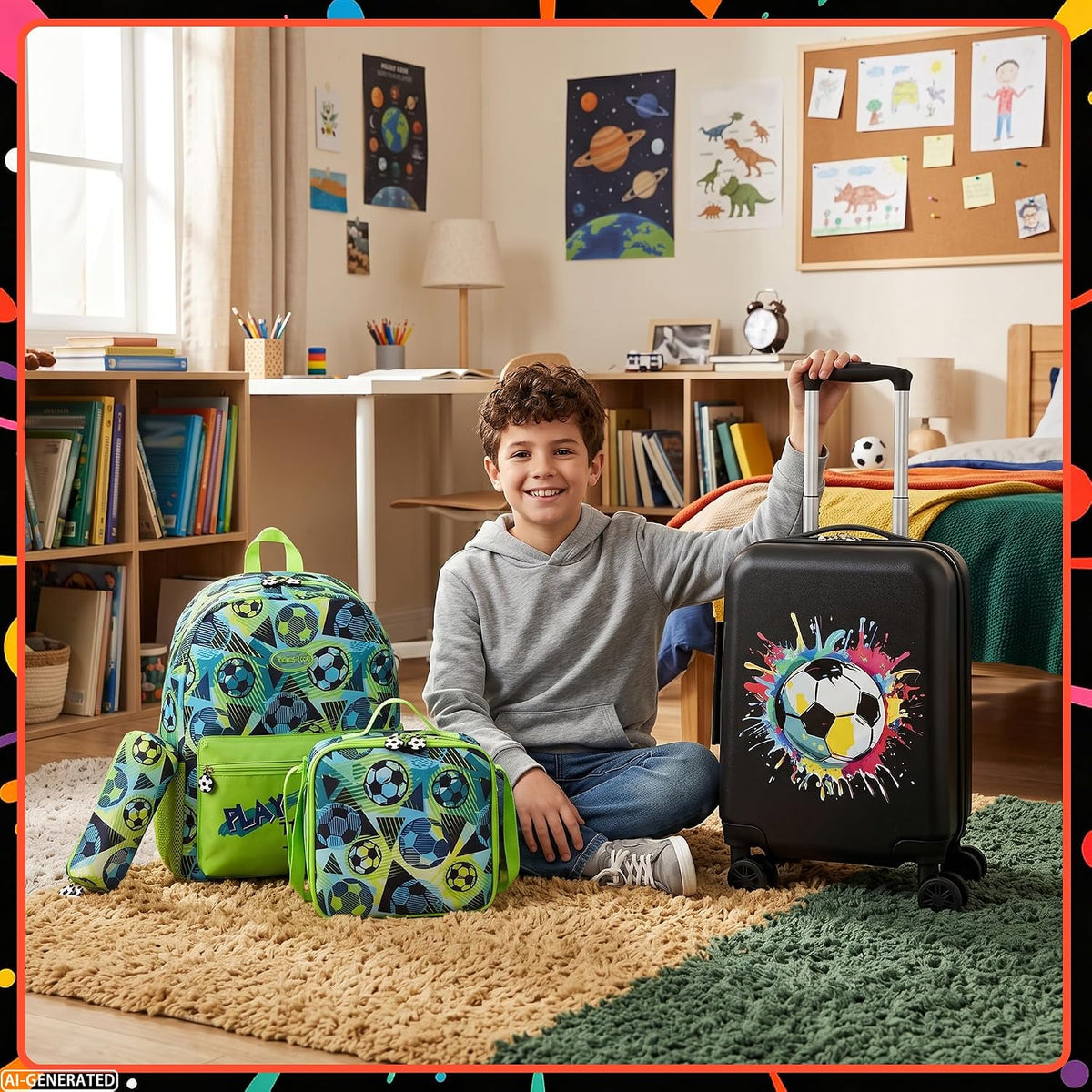 Homskiii Juego de maletas para niños, 5 piezas, equipaje rígido de...
