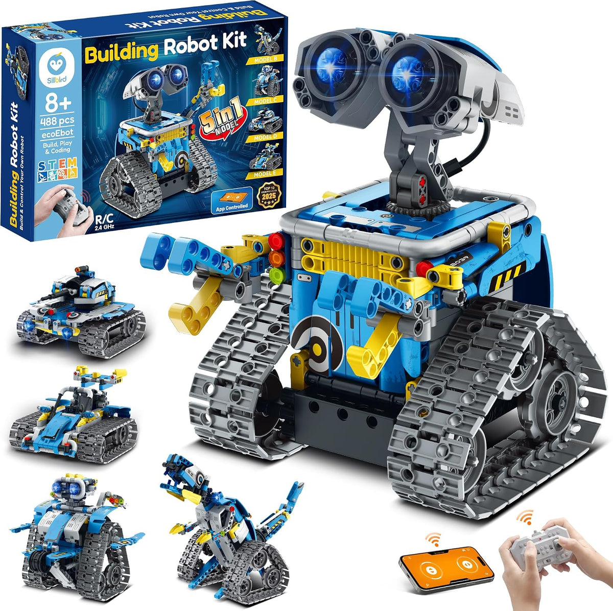 Sillbird Kit de robot de construcción con control remoto, regalo ST...