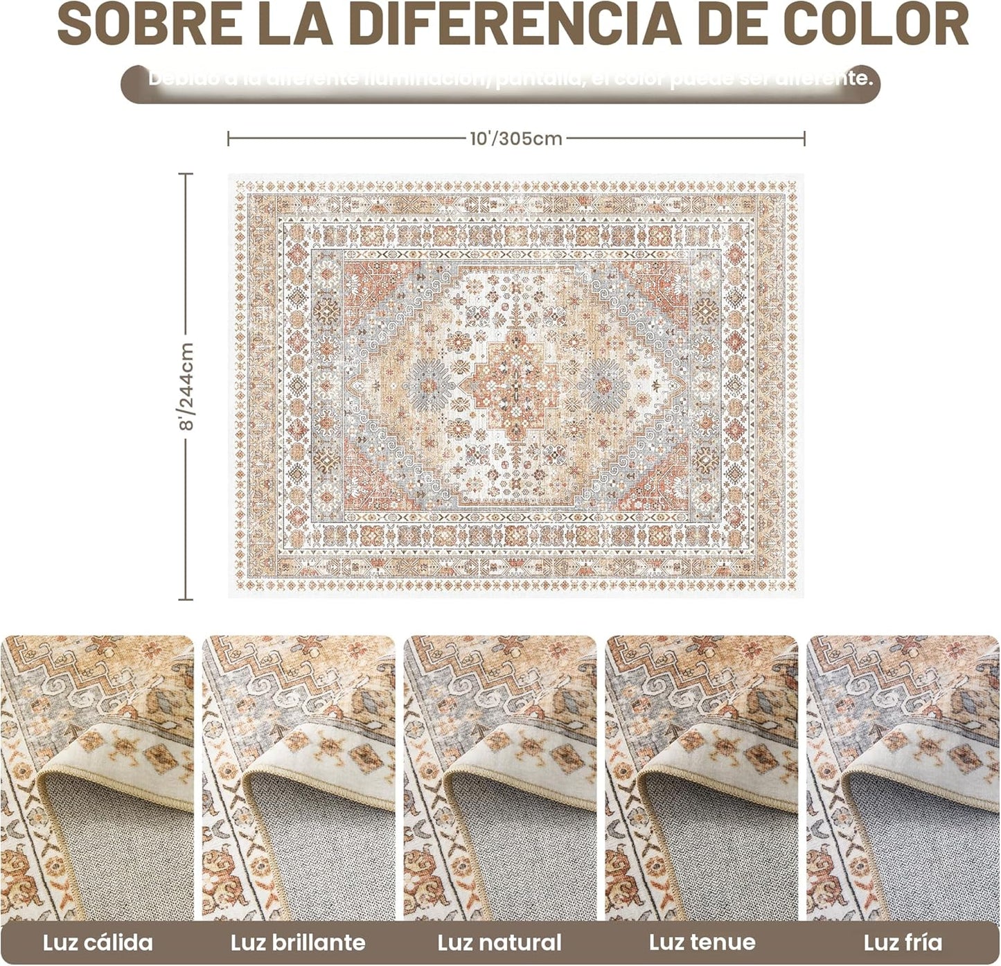 zesthome Alfombras de 8 x 10 pulgadas para sala de estar, alfombras...