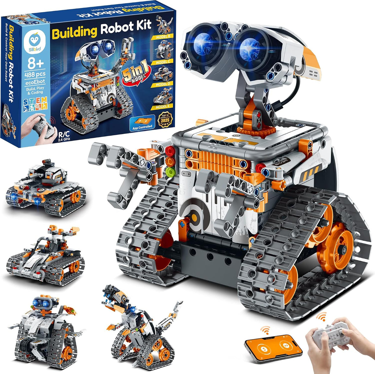 Sillbird Kit de construcción de robots con control remoto, regalos...