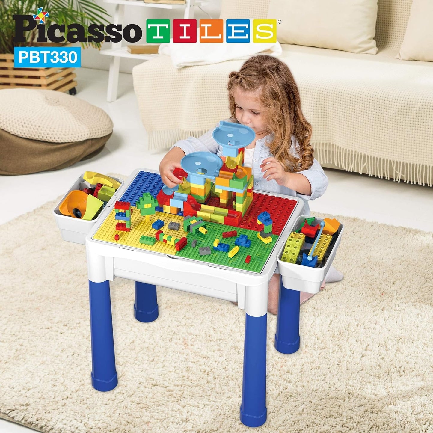 PicassoTiles Centro de Actividades para Niños Mesa de Juego y Escri...
