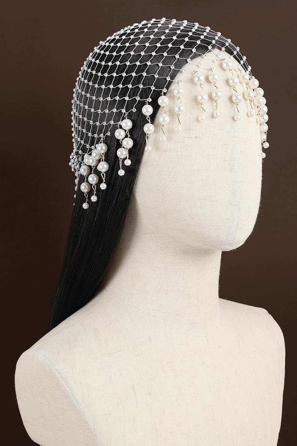 Coucoland Cubierta de pelo con cuentas de diamantes de imitación, e...