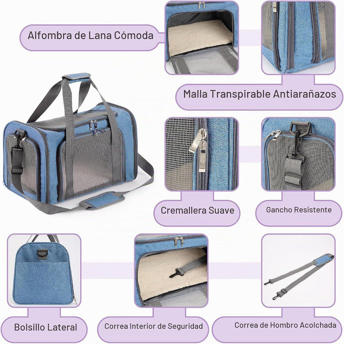Mr. Pen Transportador de mascotas - Bolsa de transporte para gatos...