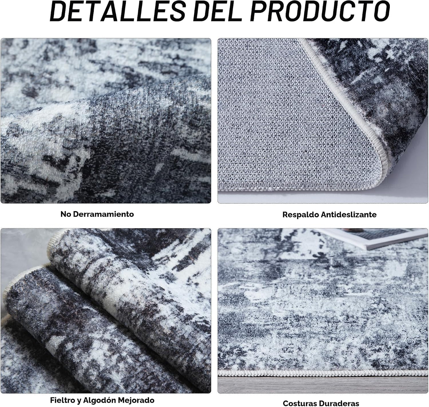 Rugcomf - Alfombra de área lavable de 5 x 7 pies, diseño bohemio, s...