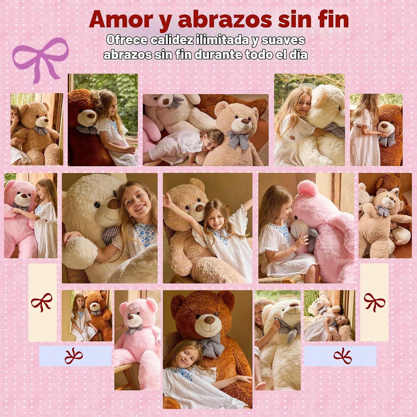 Oso de peluche gigante grande de 47 pulgadas, animales de peluche,...