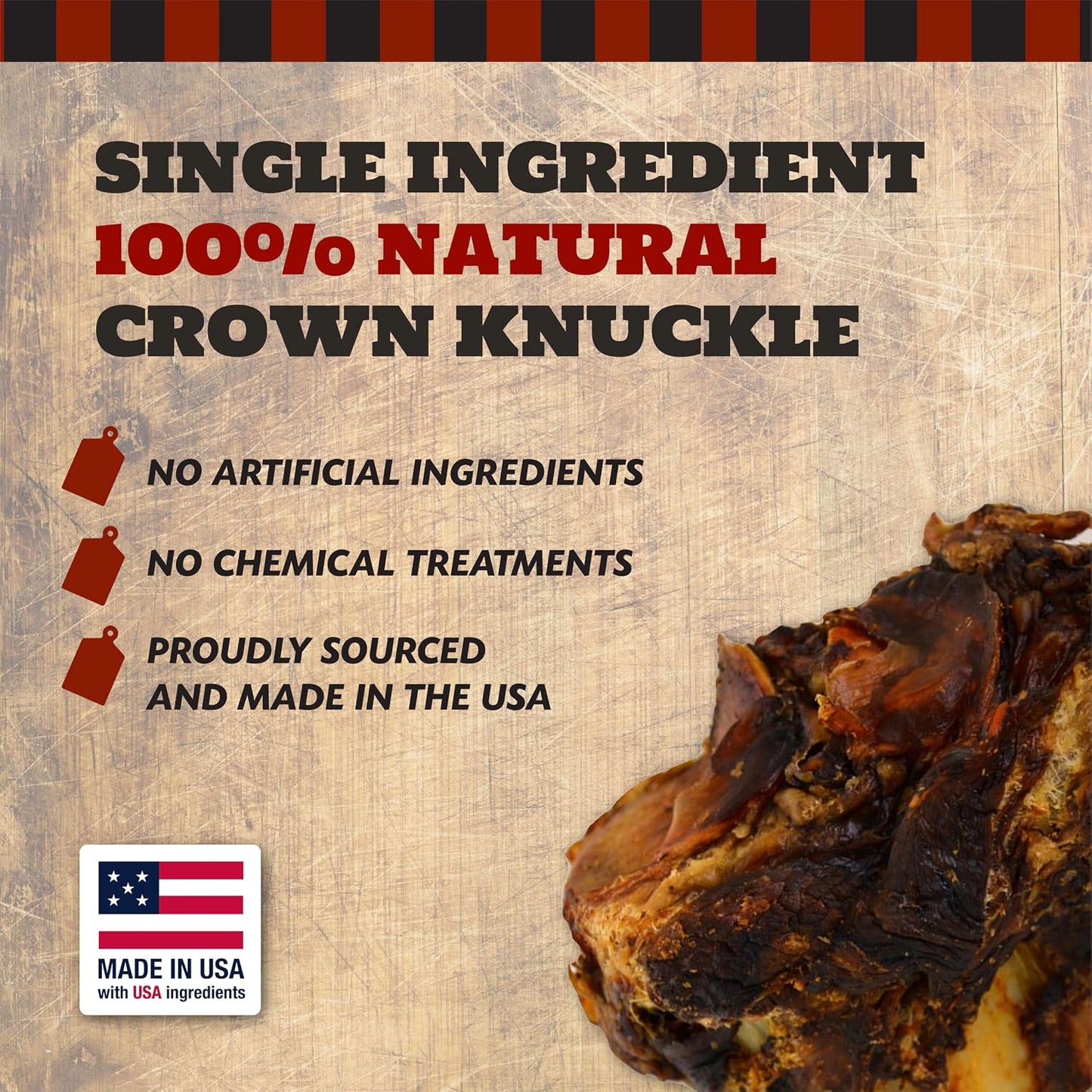 THE COUNTRY BUTCHER Crown Knuckles - Huesos de perro de carne de re...