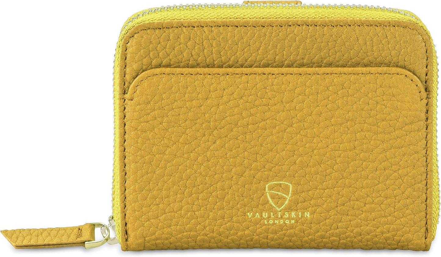 Vaultskin Cartera pequeña para mujer, tarjetero de cuero con bloque...