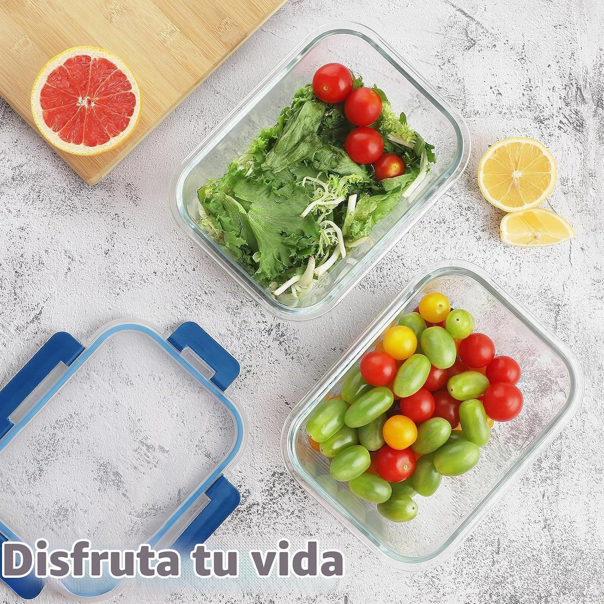 Paquete de 10 recipientes de vidrio borosilicato para preparación d...