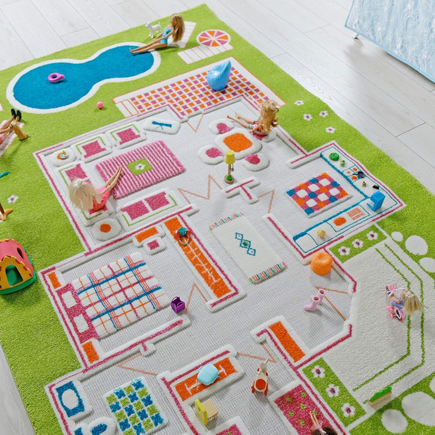 IVI - Alfombras educativa de juego 3D de 78 x 52.5 pulgadas para do...