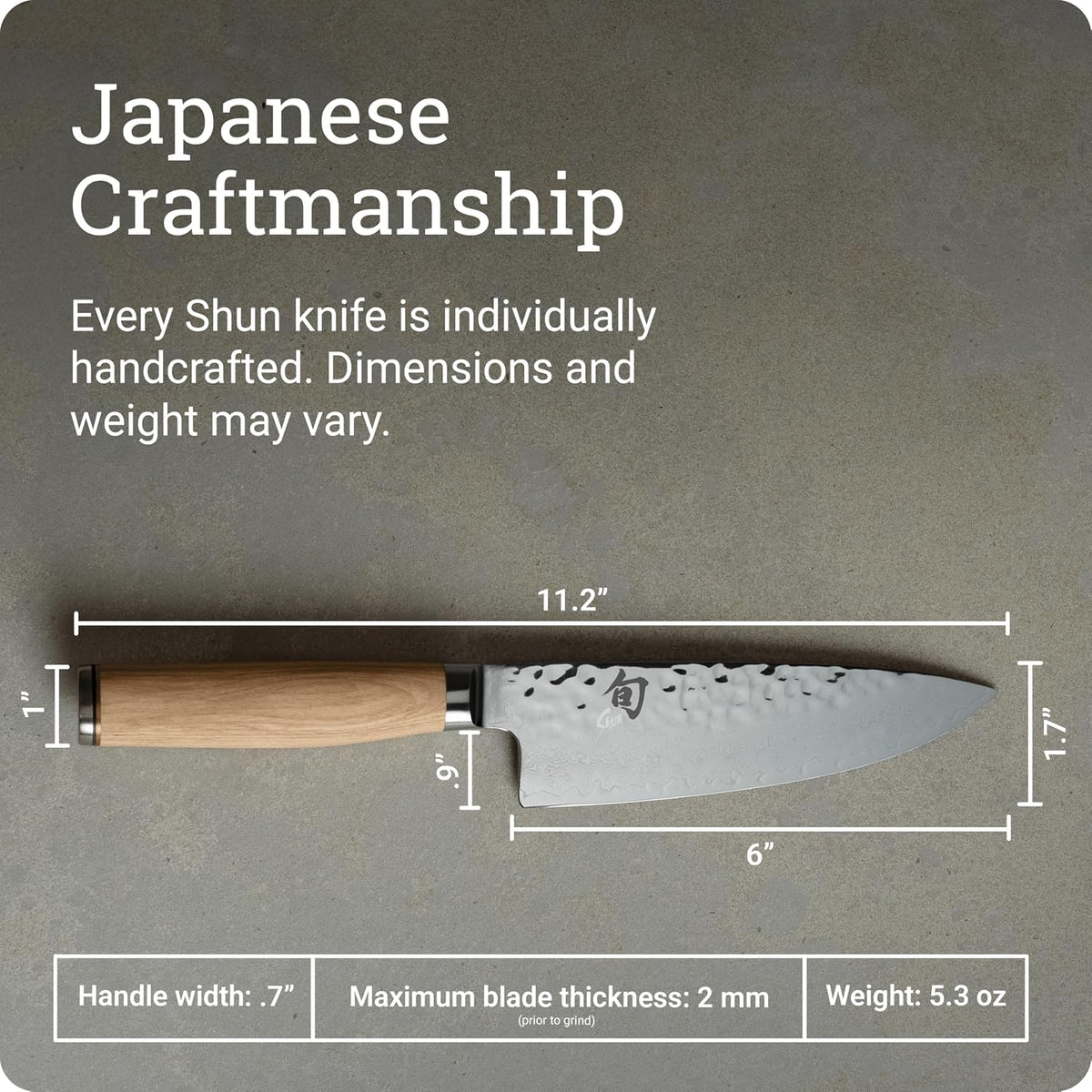 Shun Premier Blonde - Cuchillo de chef de 6 pulgadas, cuchillo de c...