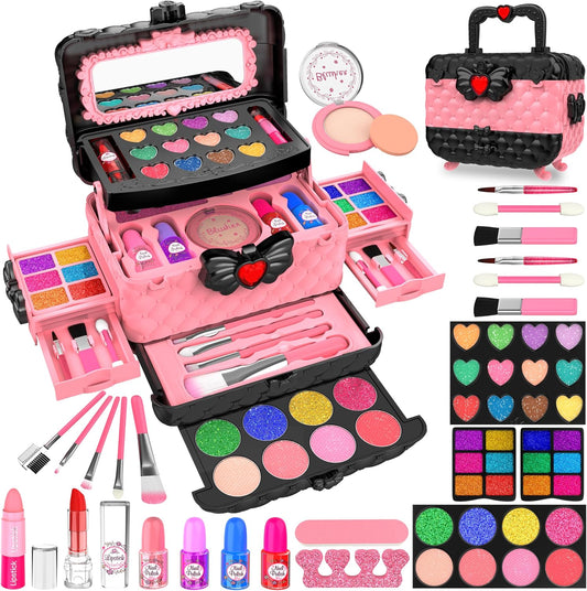 54 piezas de kit de maquillaje para niñas, juego de cosméticos lava...