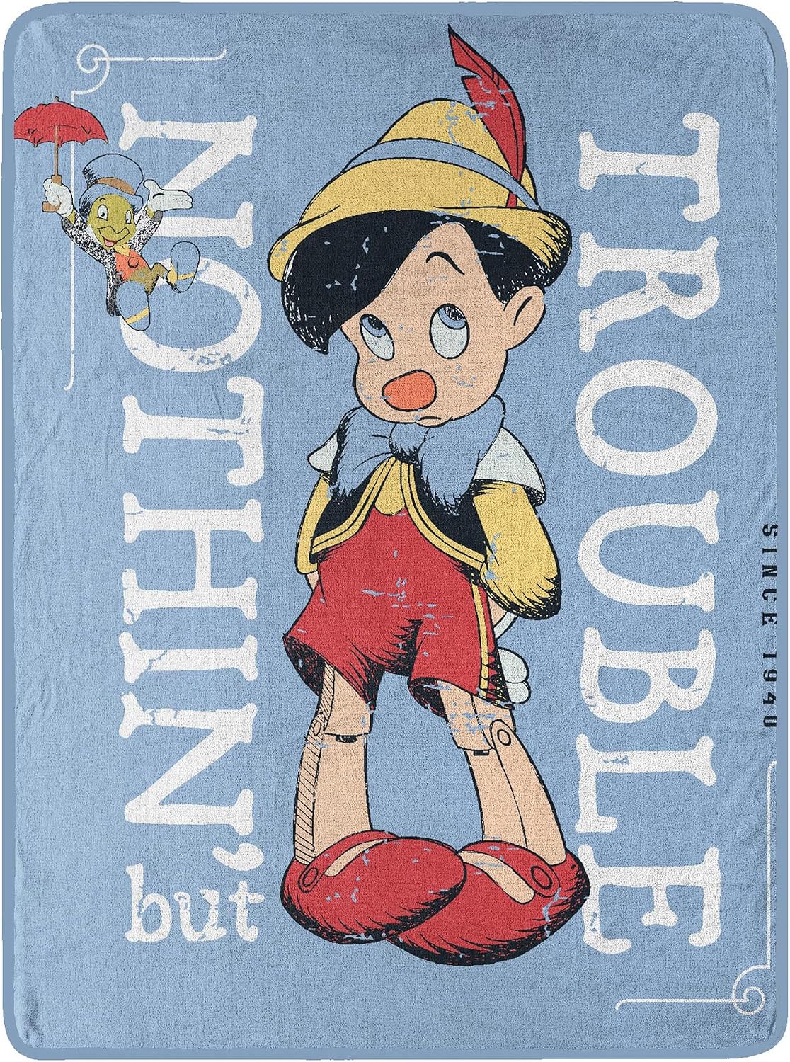 Northwest Disney's Pinocho Micro Raschel - Manta de 46 x 60 pul...
