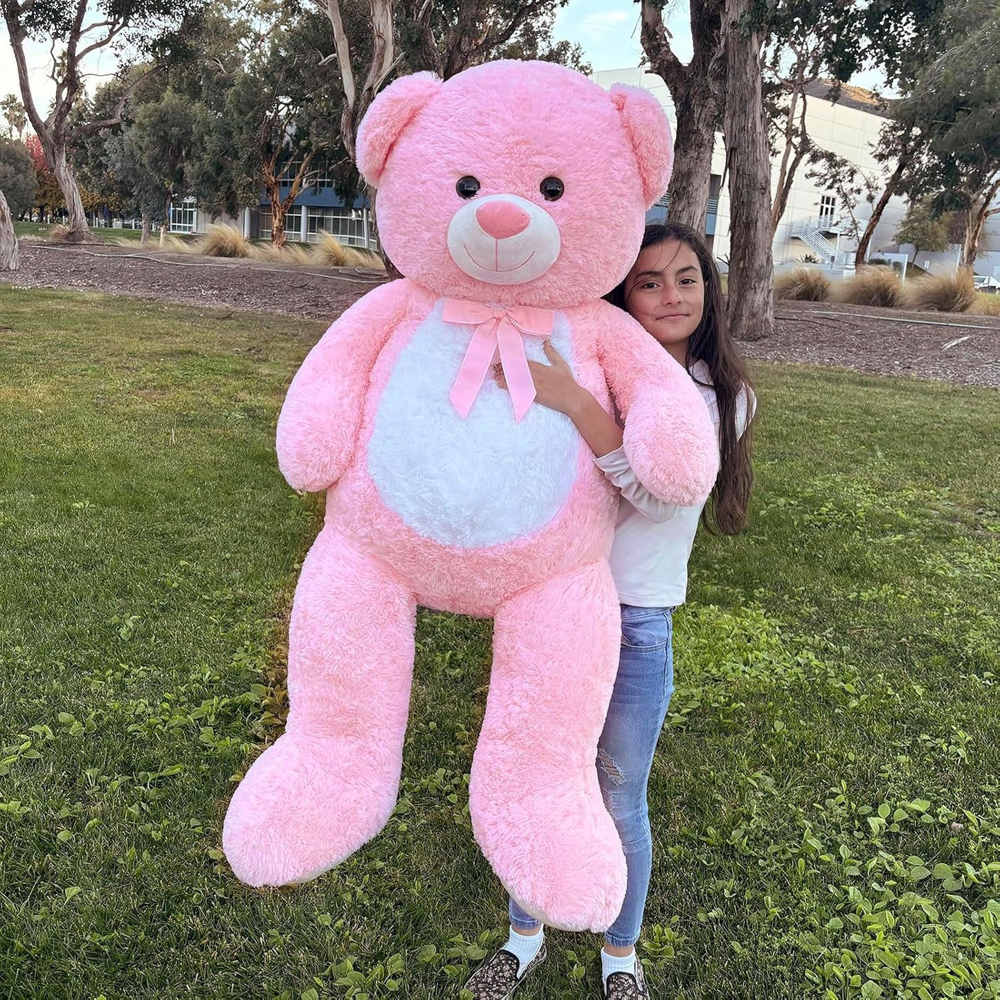 MorisMos Oso de peluche gigante de 4 pies, 51 pulgadas, oso rosa gr...
