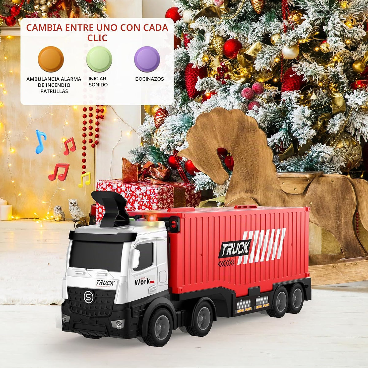 Juguetes de Pista de Carreras con Camión Transportador para Niños,...