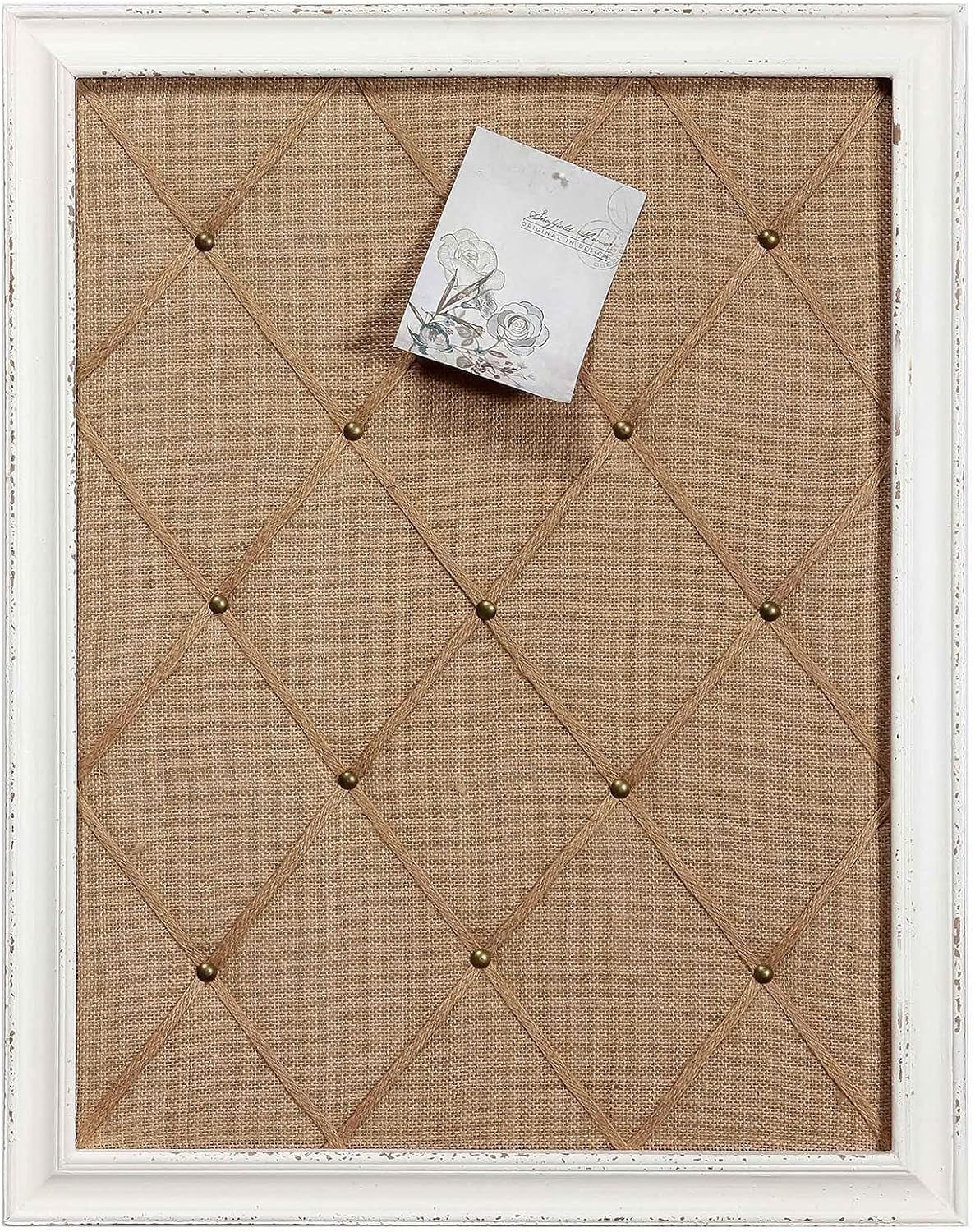 Tablero de tela de lino blanco antiguo, tablero de mensajes de 21 x...