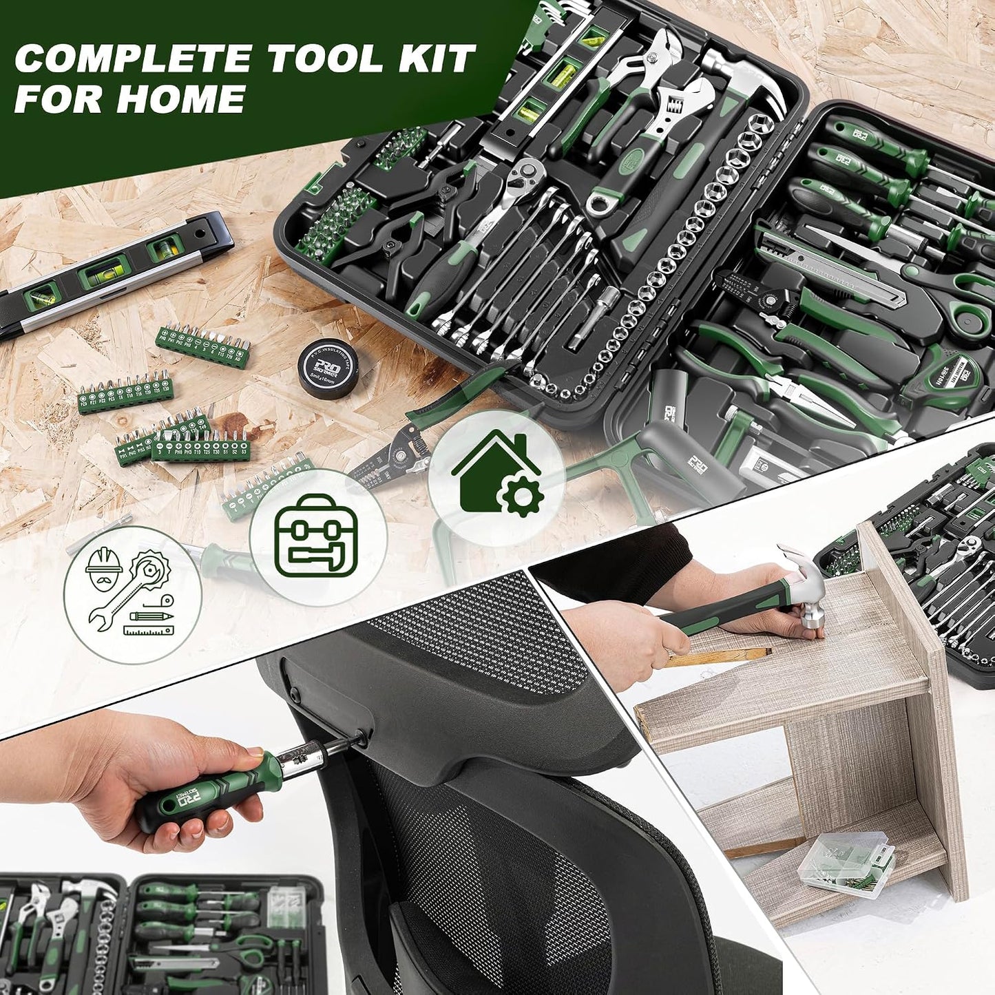 Prostormer Kit de herramientas de 259 piezas, juego de herramientas...