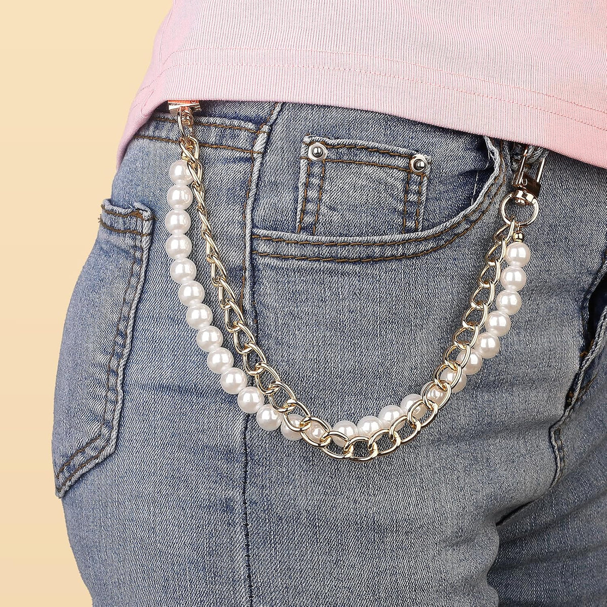 Gegraterwa Cadena para Bolso Cadenas de Perlas para Bolso Dijes par...