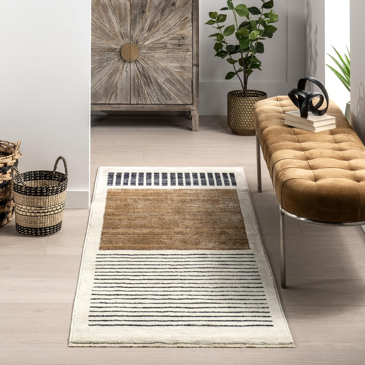 nuLOOM Fringed Performance Keeva Beige\/Marfil, 2'8" x 7...