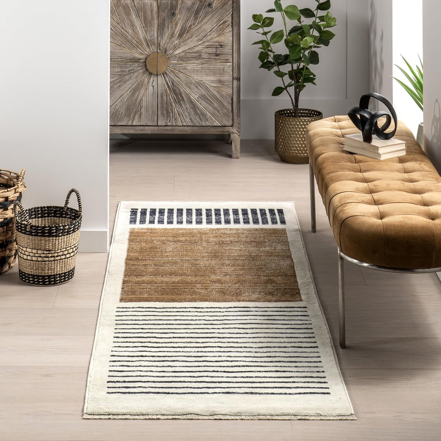 nuLOOM Fringed Performance Keeva Beige\/Marfil, 2'8" x 7...