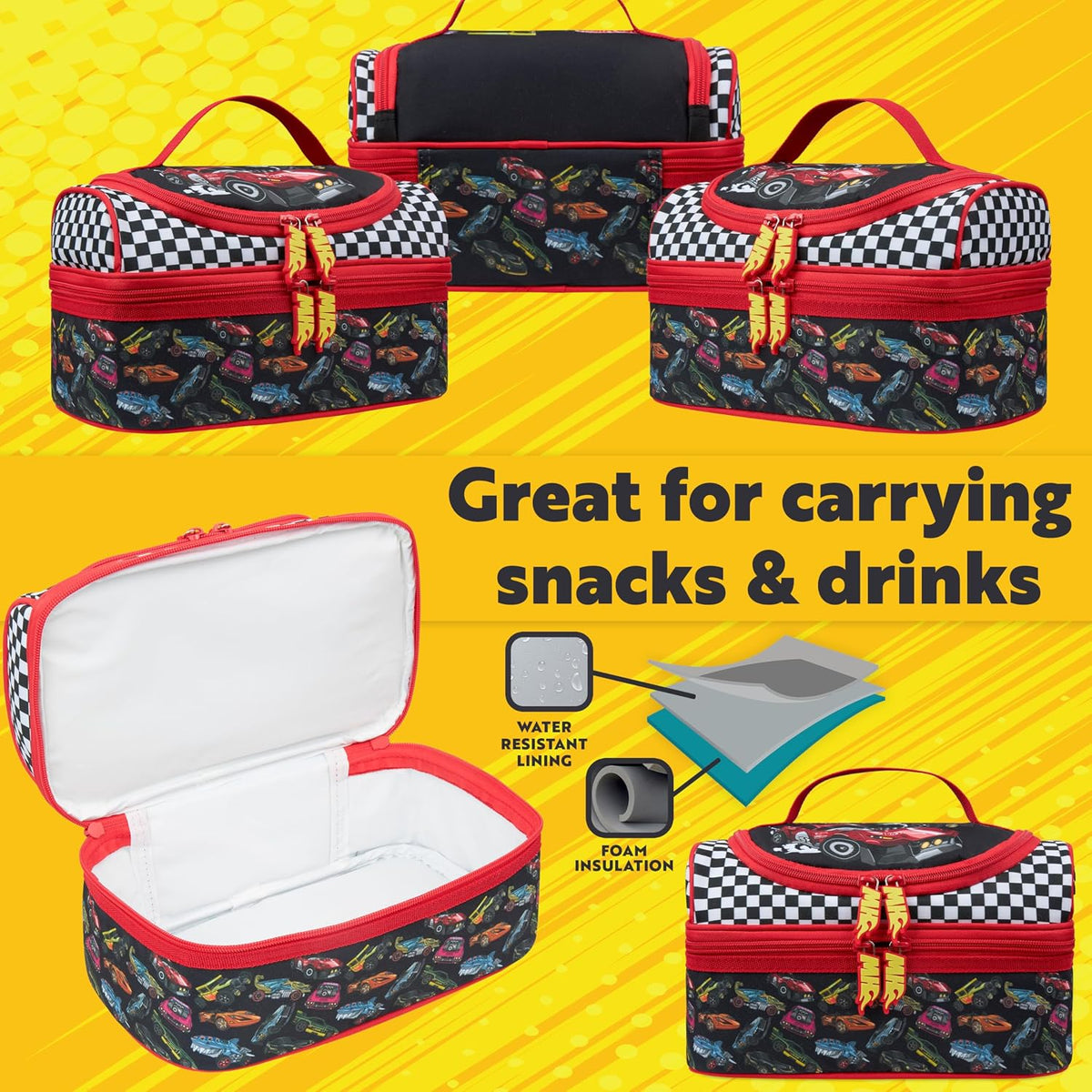 Get Trend Hot Wheels - Lonchera térmica reutilizable para niños, bo...