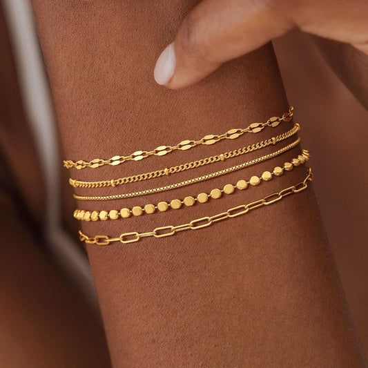 MBW Pulseras chapadas en plata para mujer, delicadas pulseras de pl...