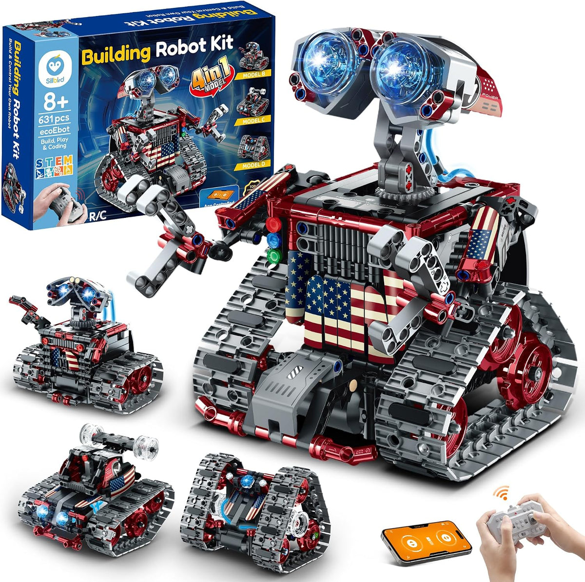 Sillbird Kit de construcción de robots, regalos STEM para niños de...