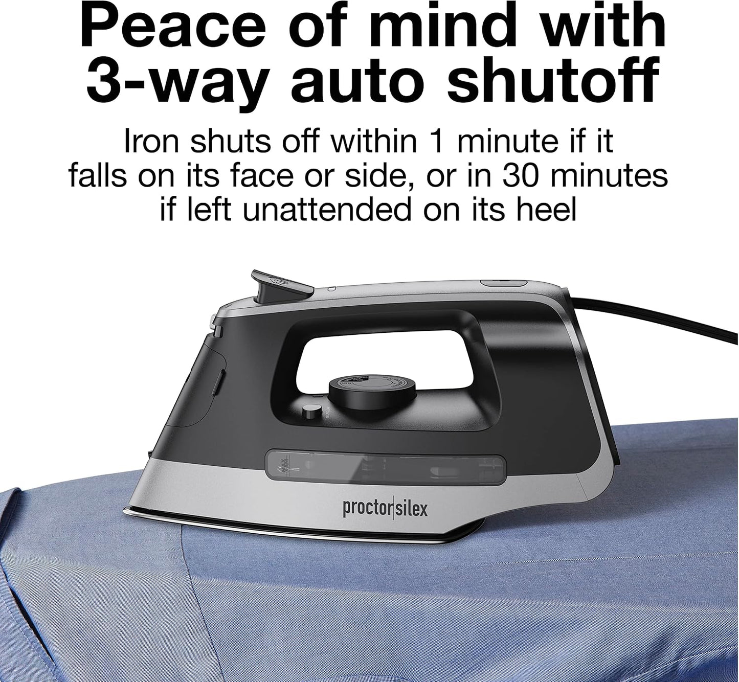 Proctor Silex Plancha de vapor para ropa con suela de acero inoxida...