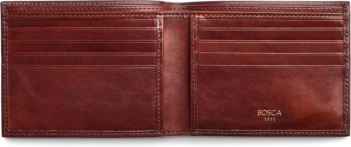 Bosca Cartera de 8 bolsillos para hombre en piel vieja - RFID, Marr...