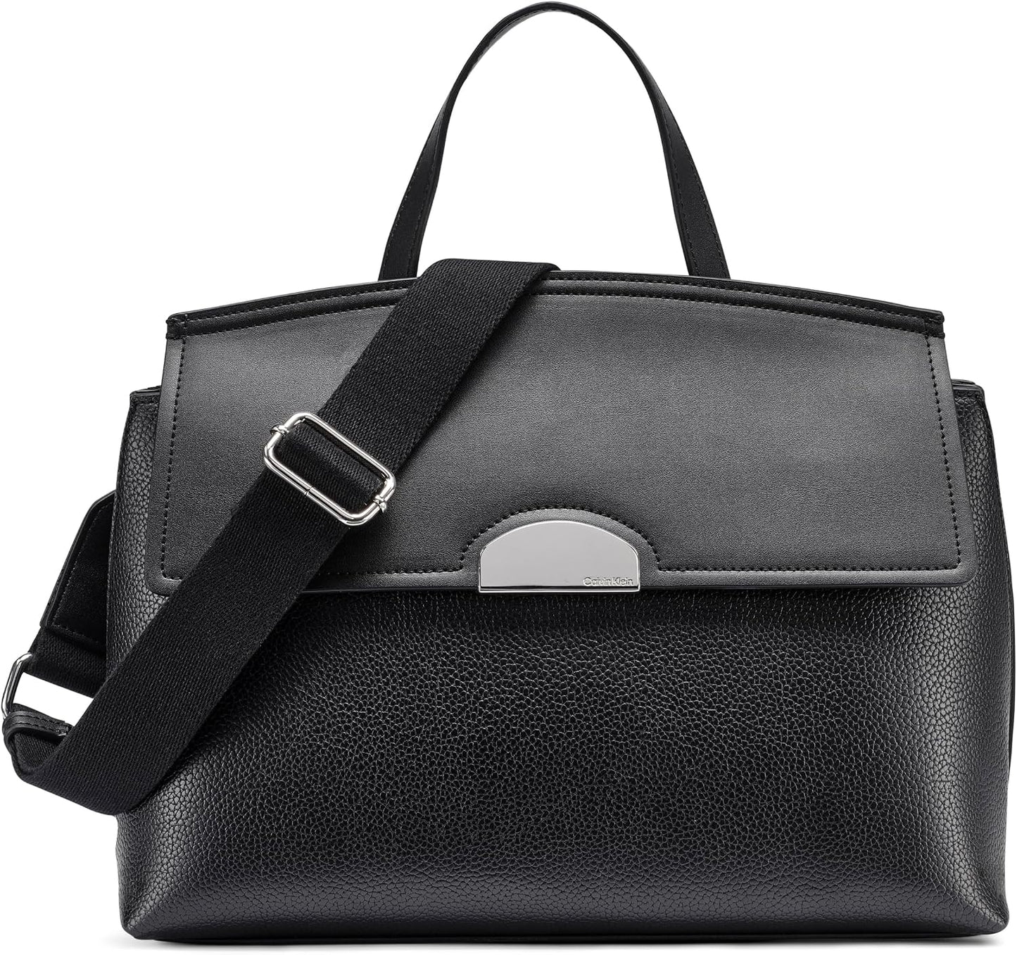 Calvin Klein Arabella - Bolso con asa superior, color negro y plate...