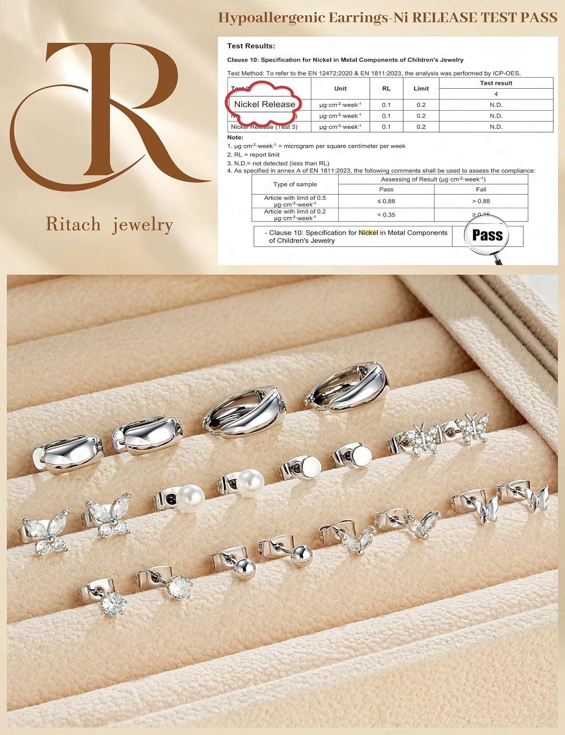Juego de aretes pequeños de oro para mujer, chapados en oro de 14 q...
