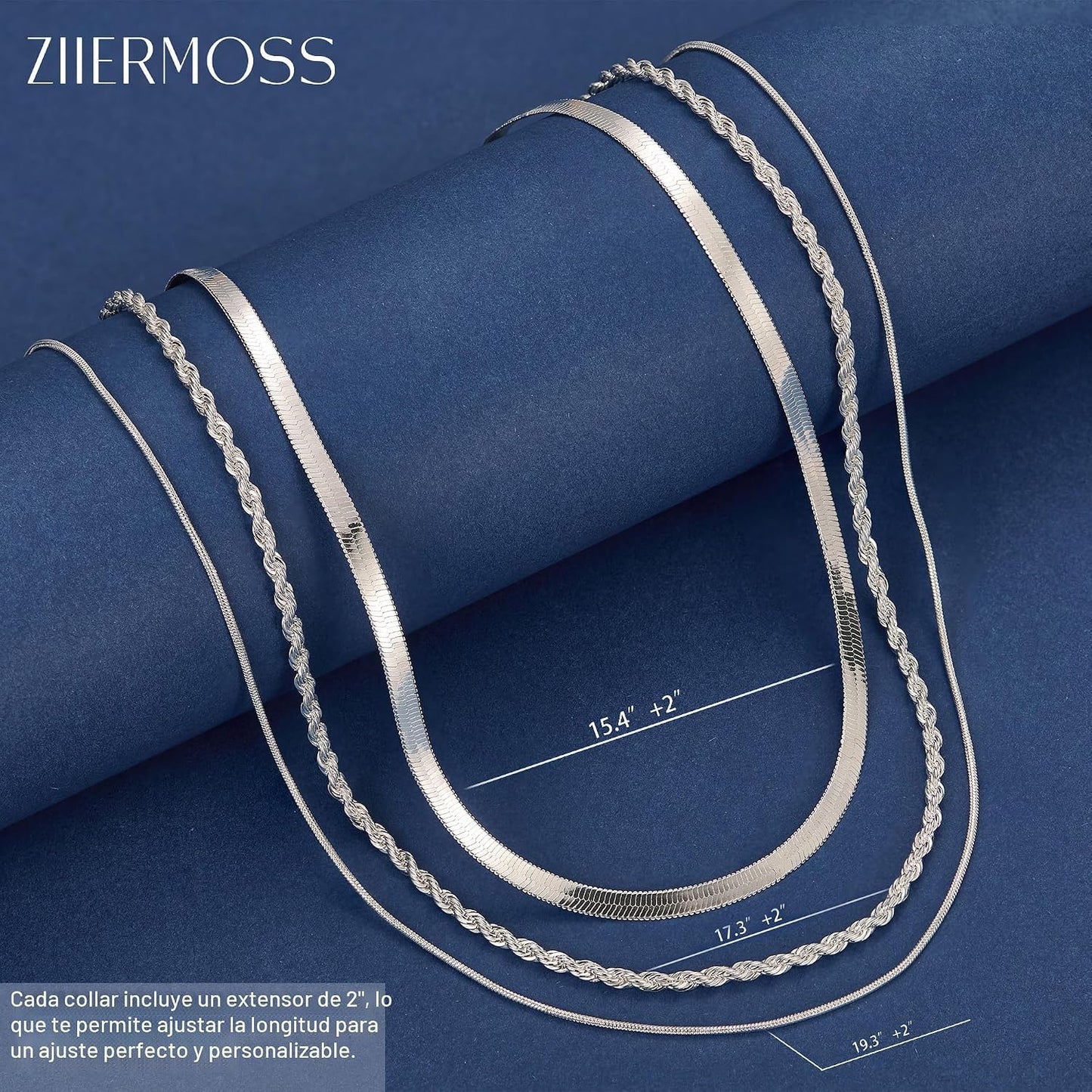 ZIIERMOSS 3PCS Collares de oro para mujeres, collar grueso de decla...