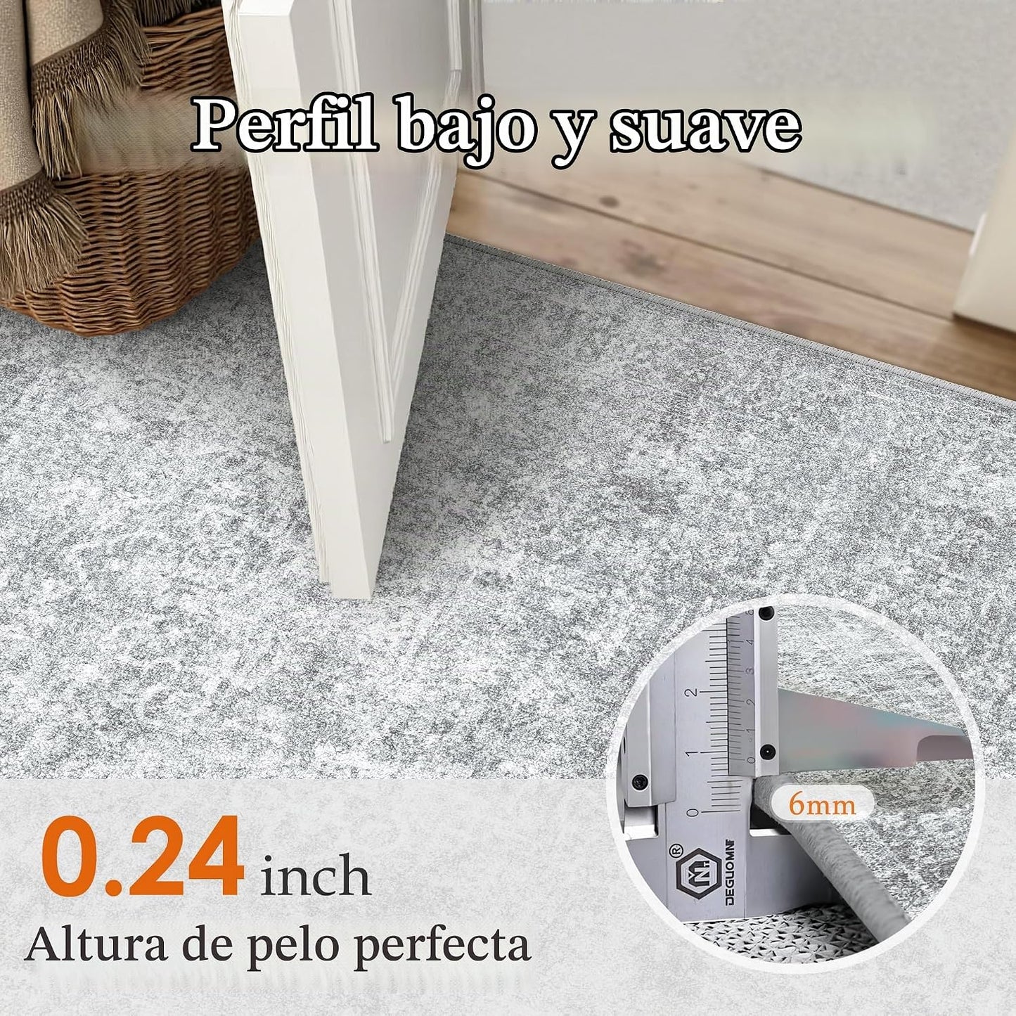 PureCozy Alfombra de 5 x 7 pulgadas Lavable Vintage para Sala de Es...