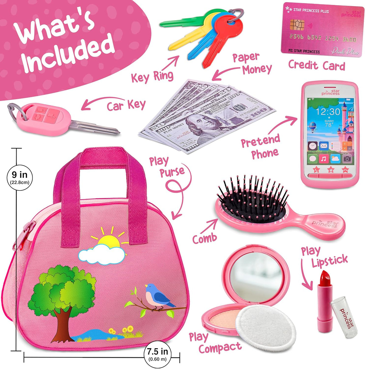 Bolsa de juguete para niñas pequeñas de 3, 4, 5, 6 años, regalo de...
