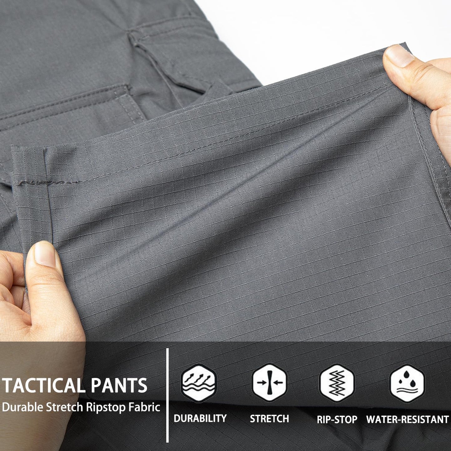 Hiwise Pantalones tácticos elásticos para hombre, resistentes al ag...