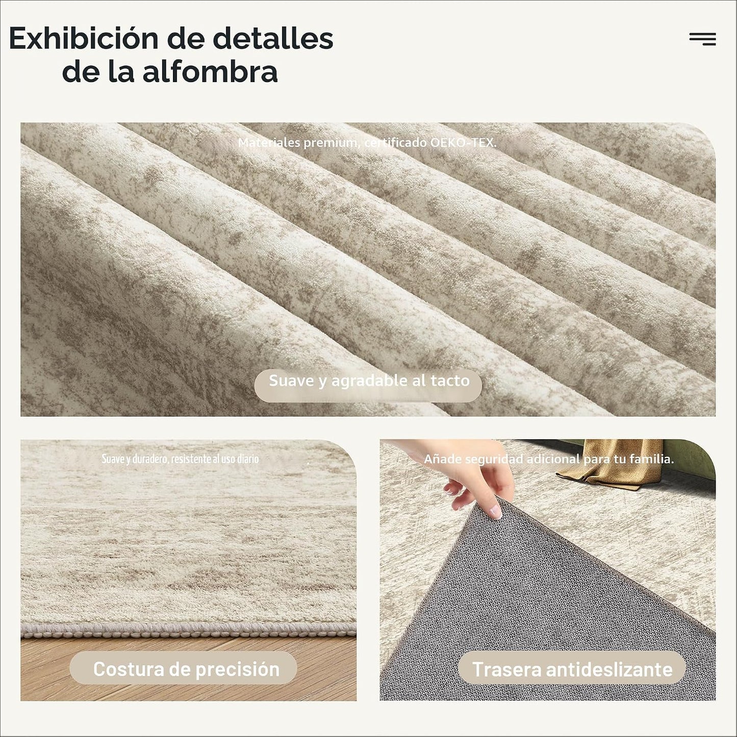 Soalmost - Alfombra lavable de 8 x 10 pies, grande, suave, color be...